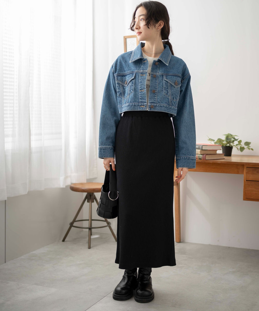 デニム中濃色　モデル:163cm F着用