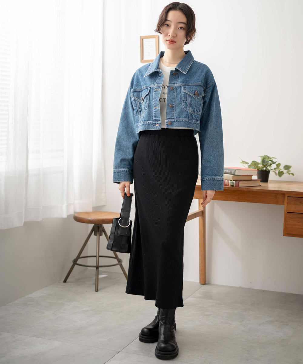 デニム中濃色　モデル:163cm F着用