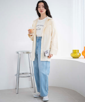 イエロー系ストライプ　モデル:163cm F着用