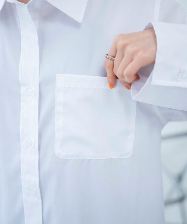 ホワイト 　モデル:163cm F着用