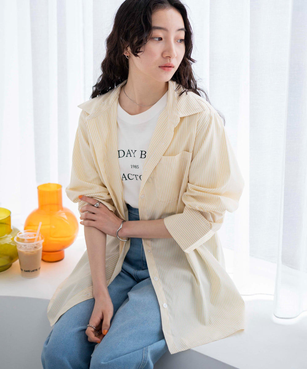 イエロー系ストライプ　モデル:163cm F着用