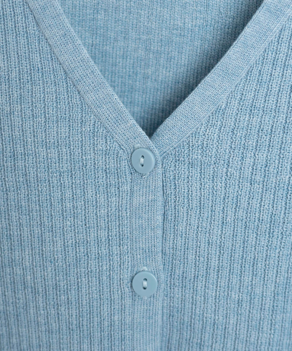 カラーリブショートカーデ