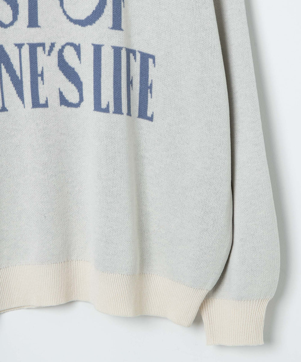 ロゴジャガードニットプルオーバー