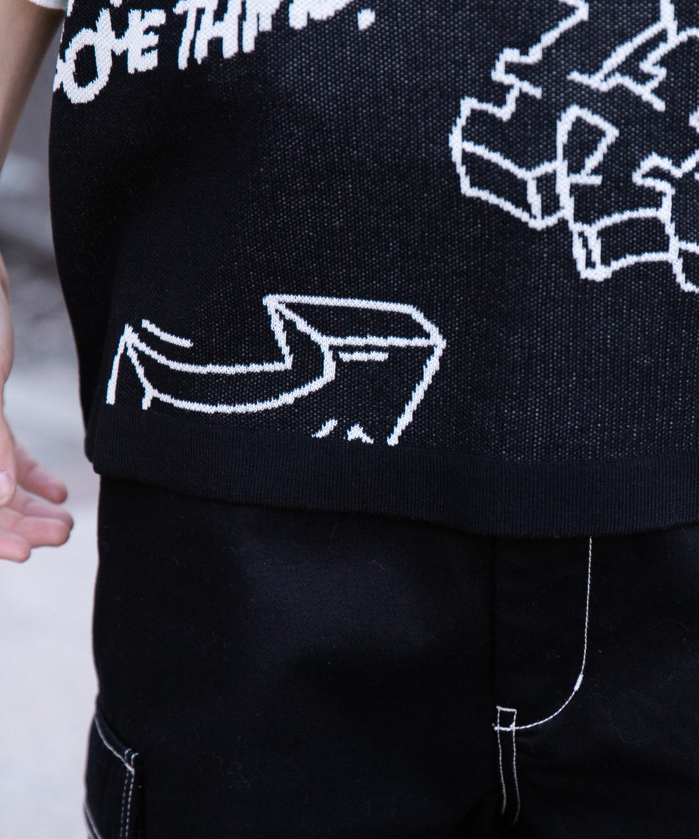 ジャガードグラフィックニット（S）