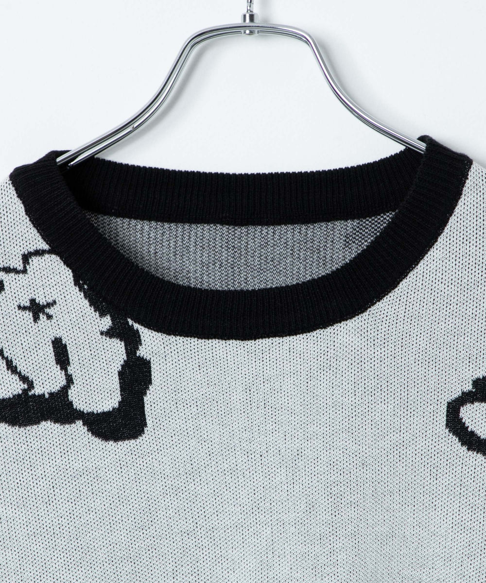 ジャガードグラフィックニット（S）