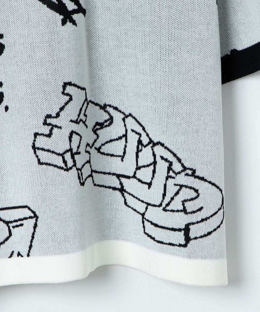 ジャガードグラフィックニット（S）