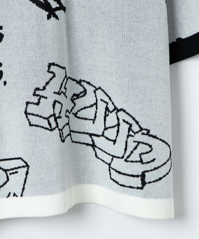 ジャガードグラフィックニット（S）