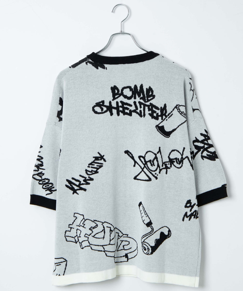 ジャガードグラフィックニット（S）