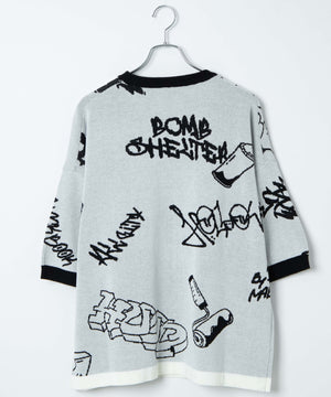 ジャガードグラフィックニット（S）