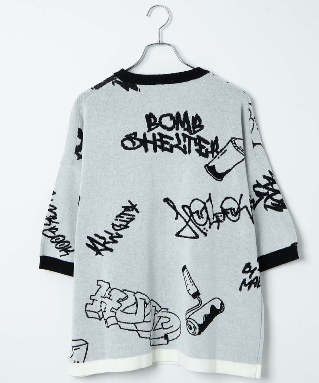 ジャガードグラフィックニット（S）