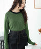 リバーシブルニットトップス/グリーン　モデル:163cm F着用