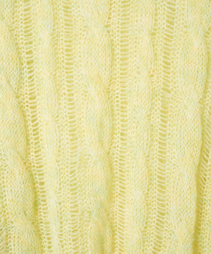 ケーブルメッシュメランジニット