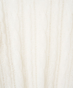 ケーブルメッシュメランジニット