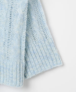 ケーブルメッシュメランジニット