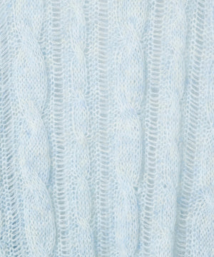 ケーブルメッシュメランジニット