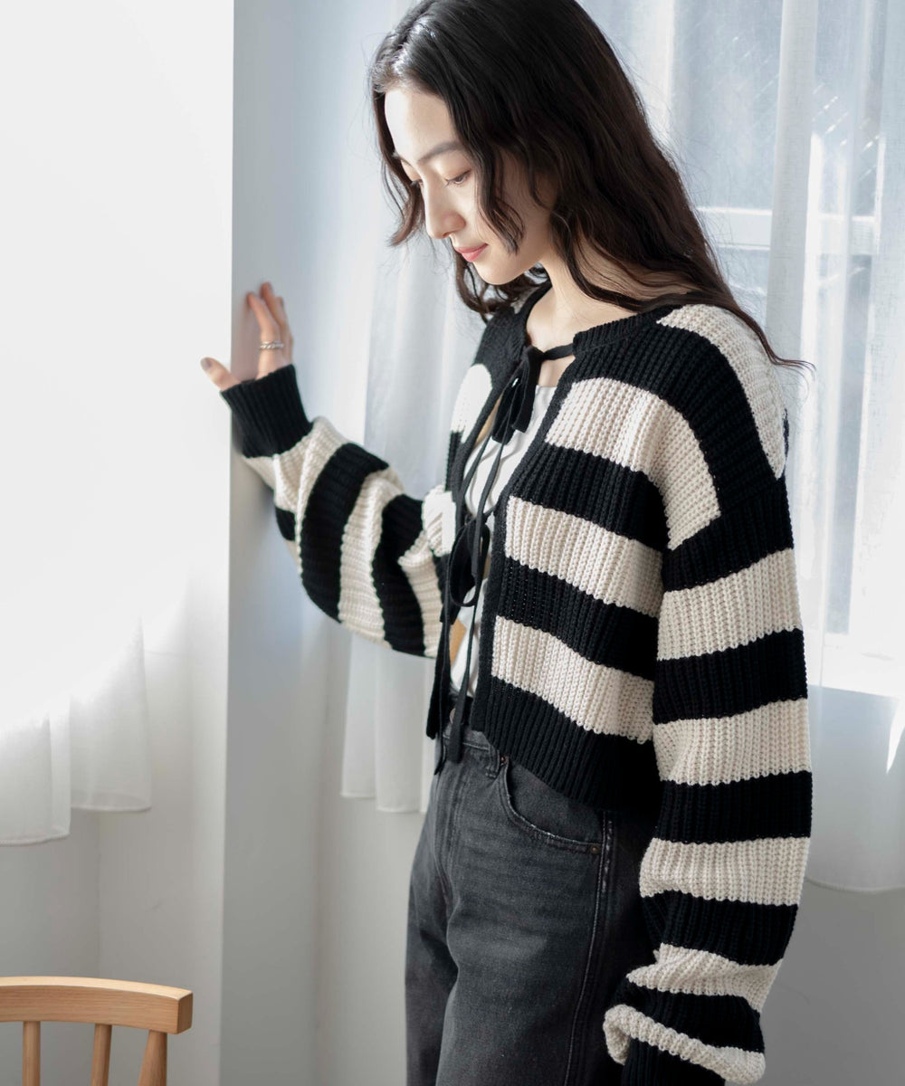 ブラック系ボーダー　モデル:163cm F着用