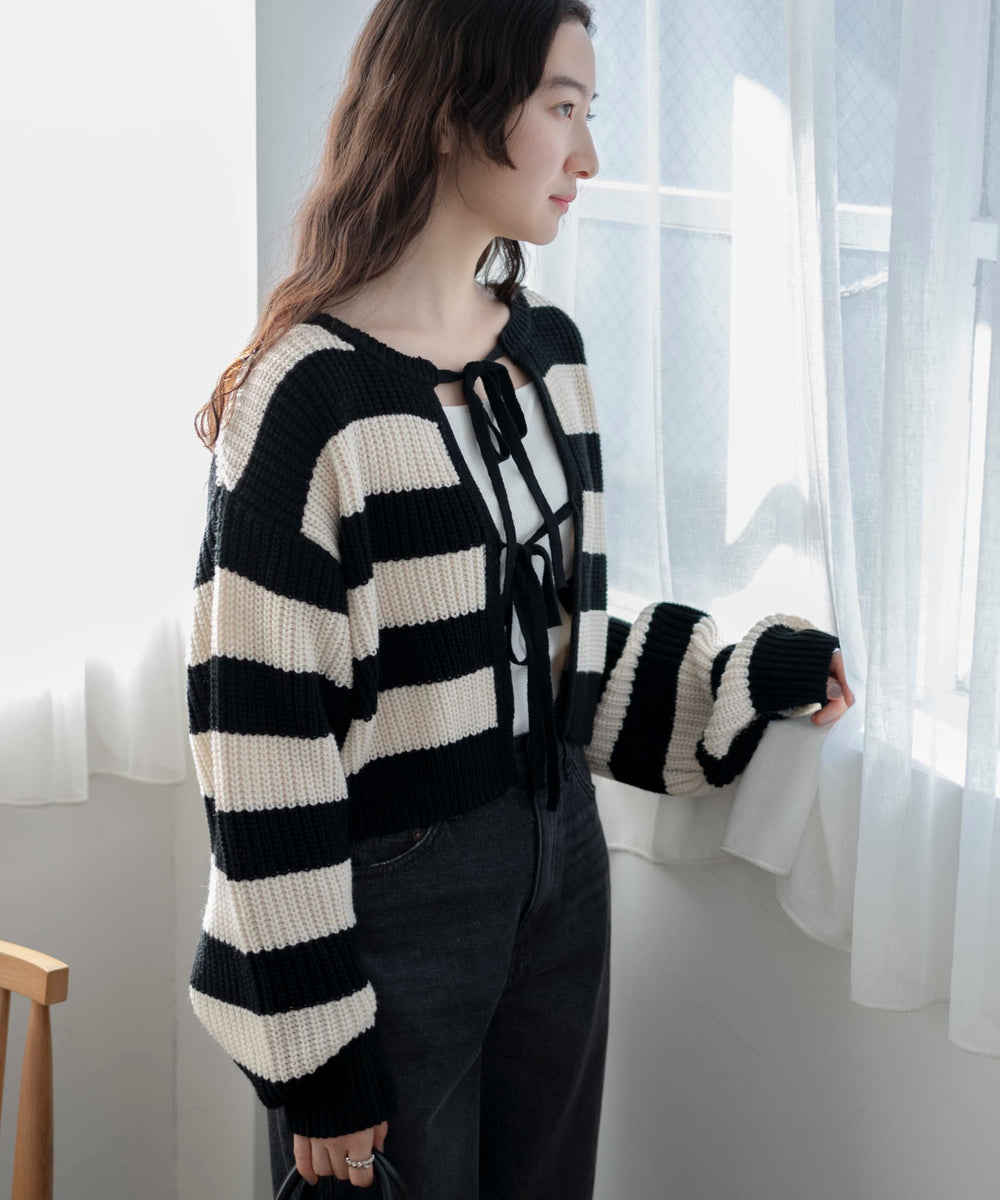 ブラック系ボーダー　モデル:163cm F着用