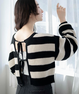 ブラック系ボーダー　モデル:163cm F着用