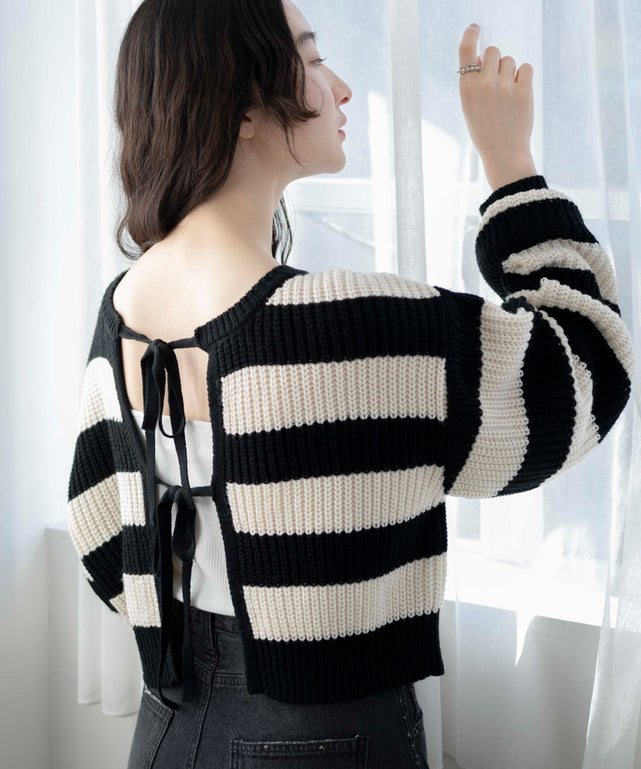 ブラック系ボーダー　モデル:163cm F着用