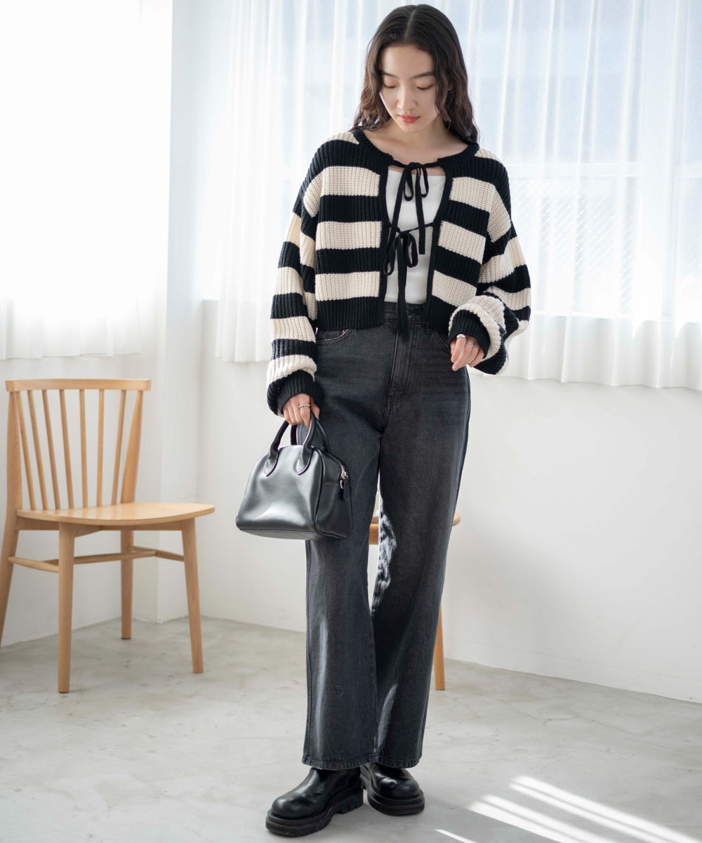 ブラック系ボーダー　モデル:163cm F着用