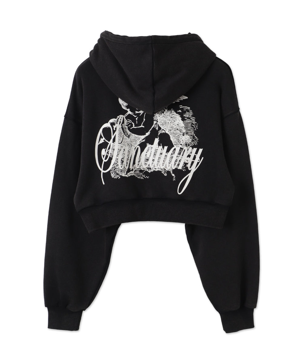 エンジェルプリントショートプルパーカー