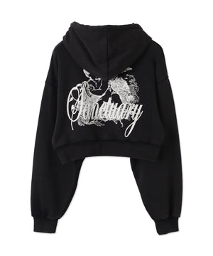 エンジェルプリントショートプルパーカー