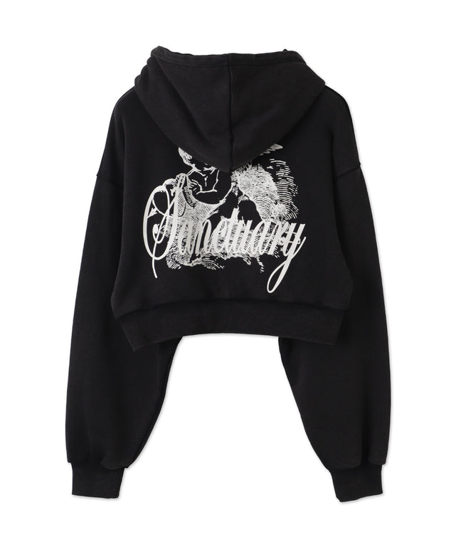 エンジェルプリントショートプルパーカー