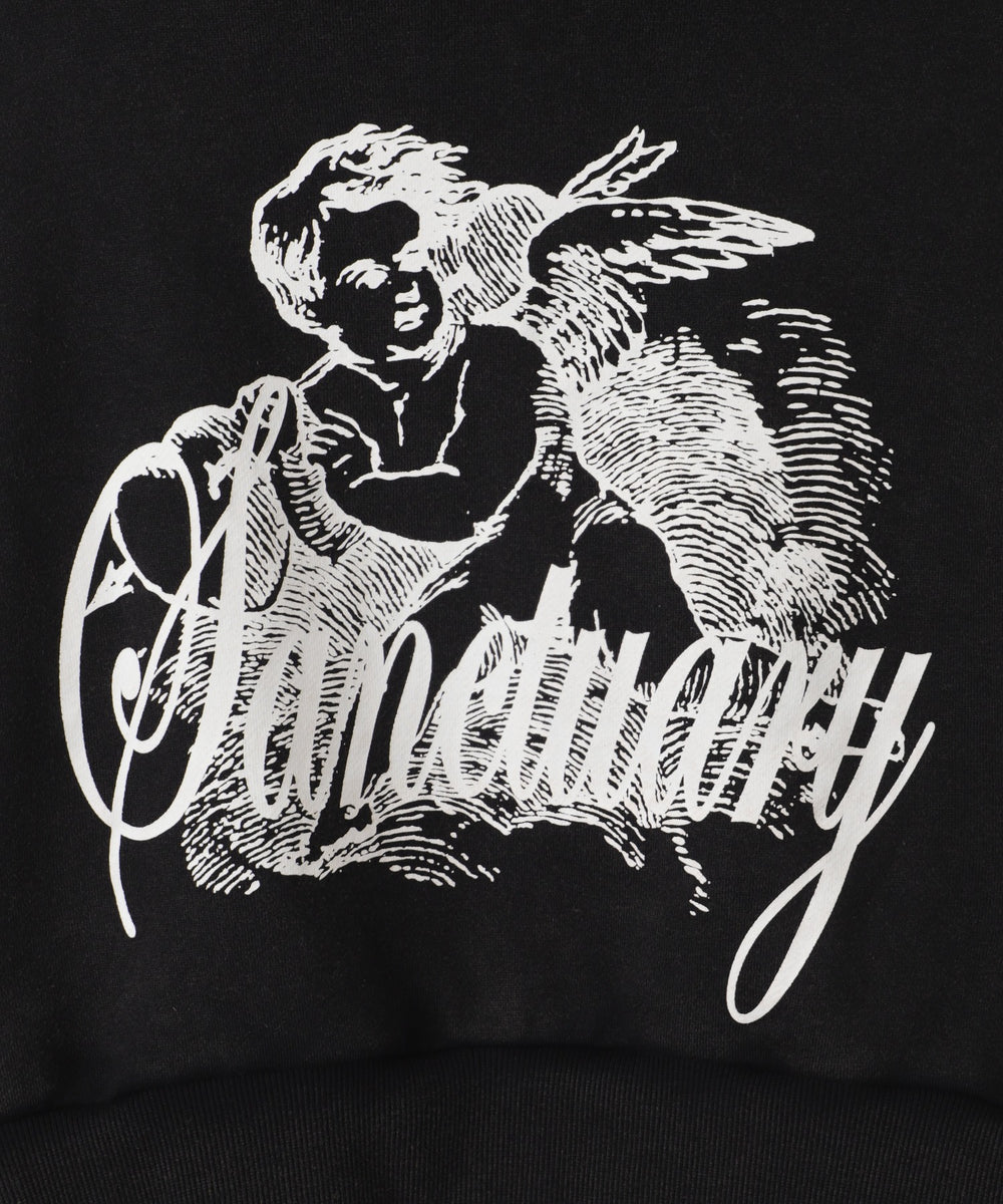 エンジェルプリントショートプルパーカー