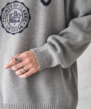 オーバーフィットジャガードプルオーバー