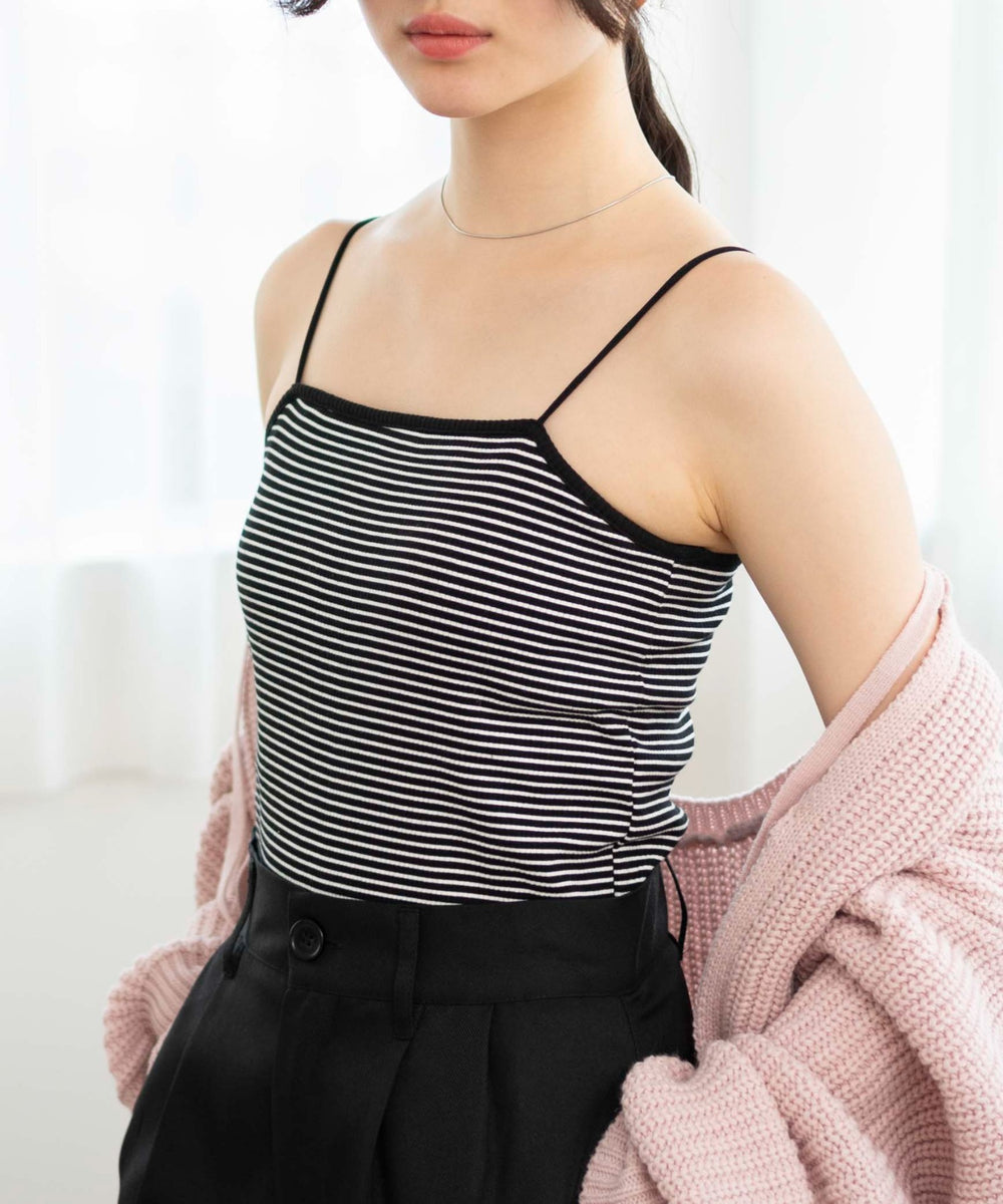 柄2(ブラックボーダー)　モデル:163cm M着用