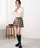 ベージュ系チェック1　モデル:163cm F着用