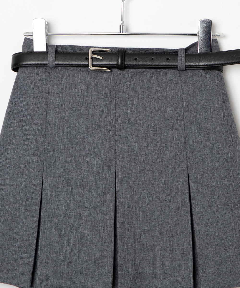 ベルト付ボックスプリーツスカパン