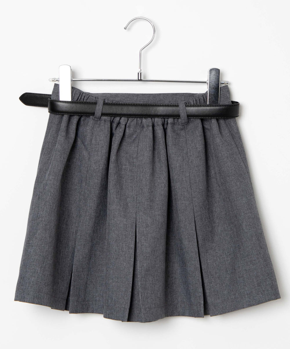 ベルト付ボックスプリーツスカパン