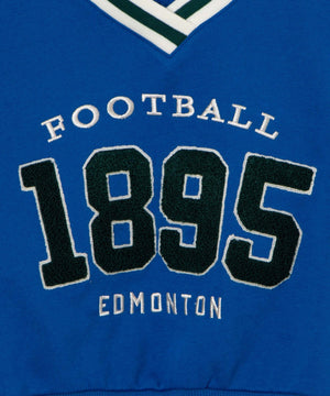 Vネックラインリブショートスウェット