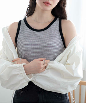 ホワイト系ボーダー　モデル:163cm M着用