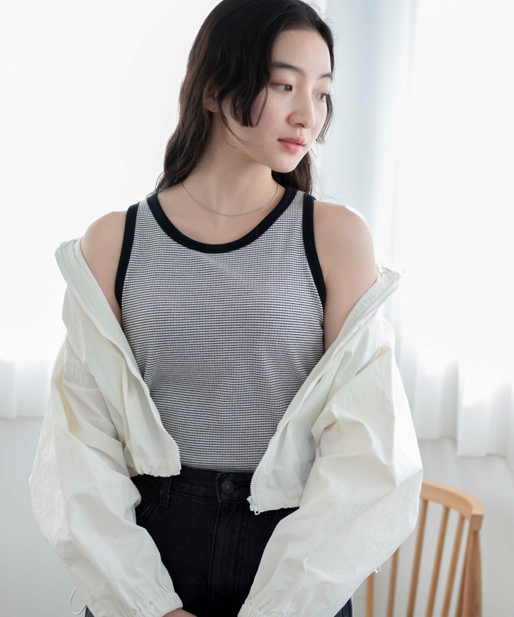 ホワイト系ボーダー　モデル:163cm M着用