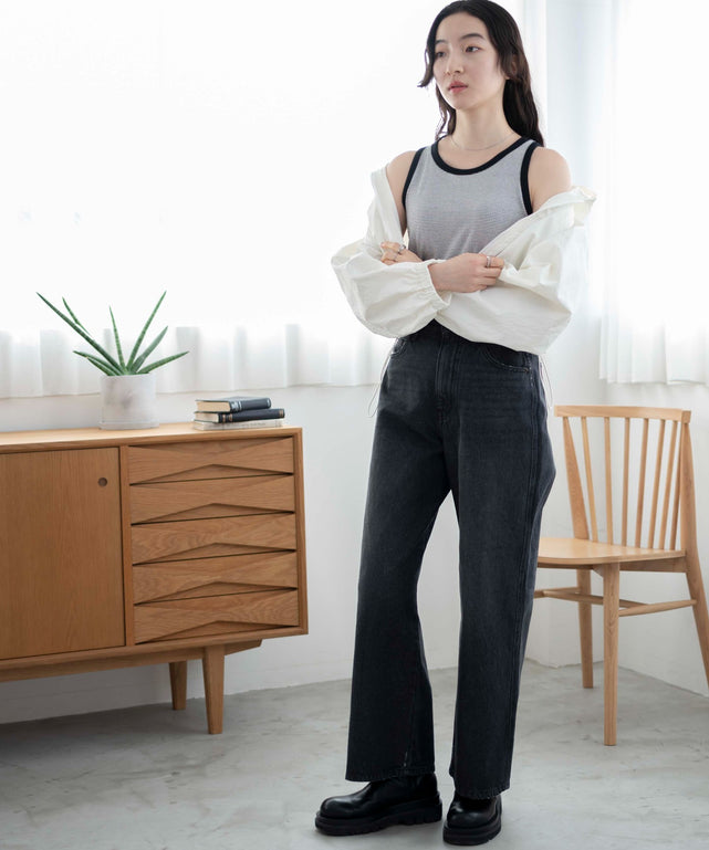 ホワイト系ボーダー　モデル:163cm M着用