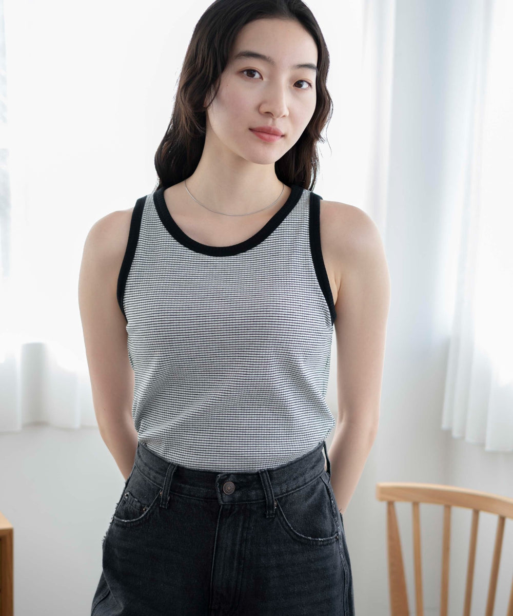 ホワイト系ボーダー　モデル:163cm M着用