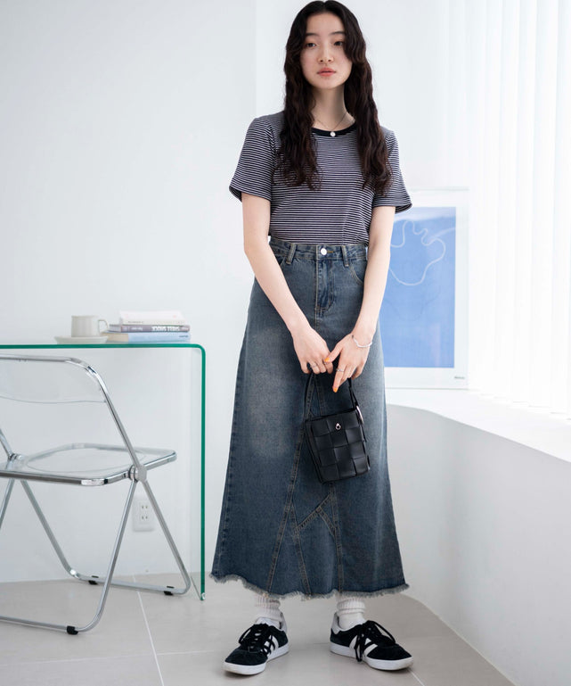 ブラック系ボーダー　モデル:163cm M着用