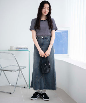 ブラック系ボーダー　モデル:163cm M着用