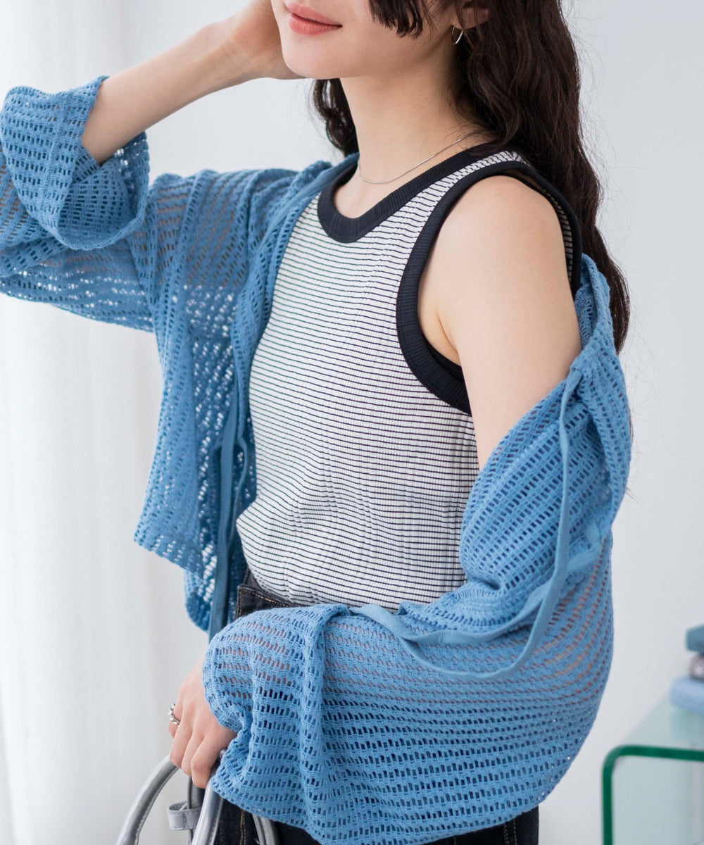 ホワイト系ボーダー　モデル:163cm F着用