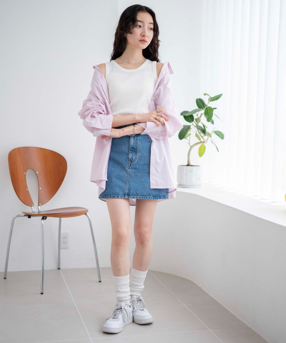 ホワイト 　モデル:163cm F着用