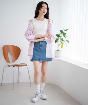 ホワイト 　モデル:163cm F着用