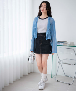 ホワイト系ボーダー　モデル:163cm F着用