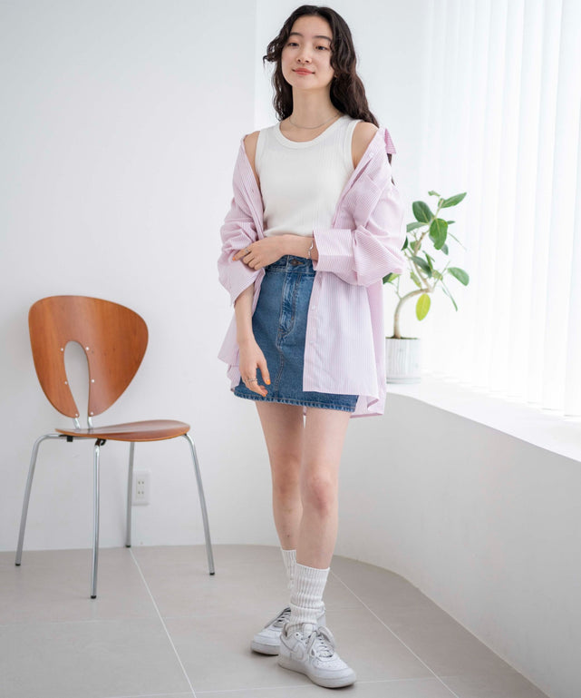 ホワイト 　モデル:163cm F着用