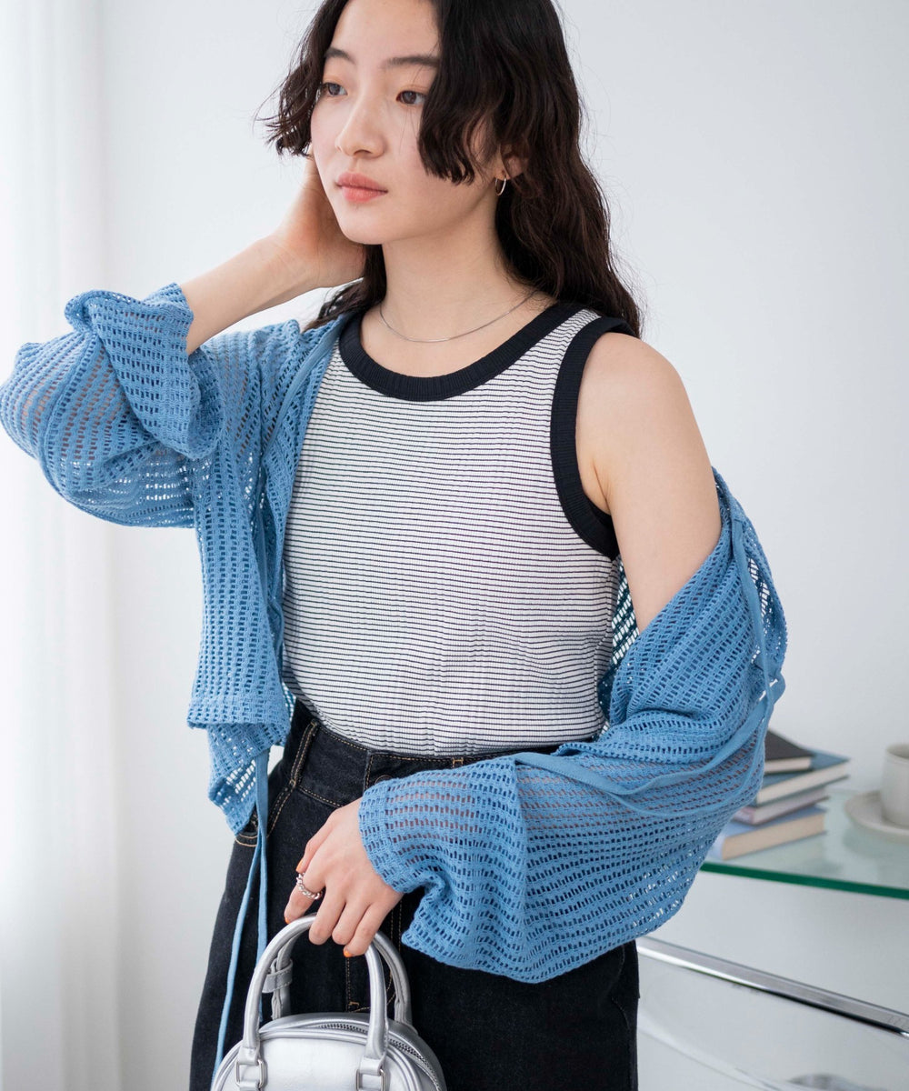 ホワイト系ボーダー　モデル:163cm F着用