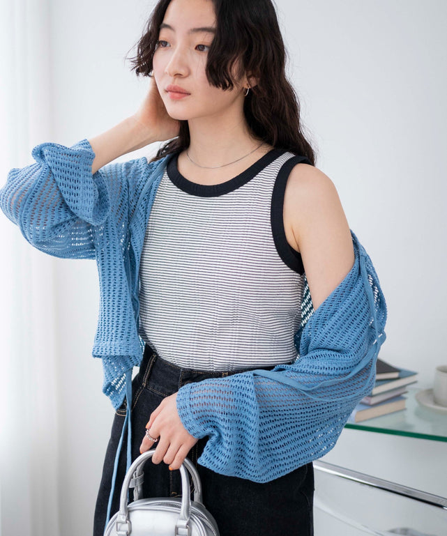 ホワイト系ボーダー　モデル:163cm F着用