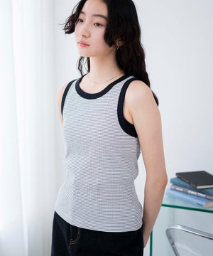 ホワイト系ボーダー　モデル:163cm F着用