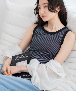 ブラック系ボーダー　モデル:163cm F着用