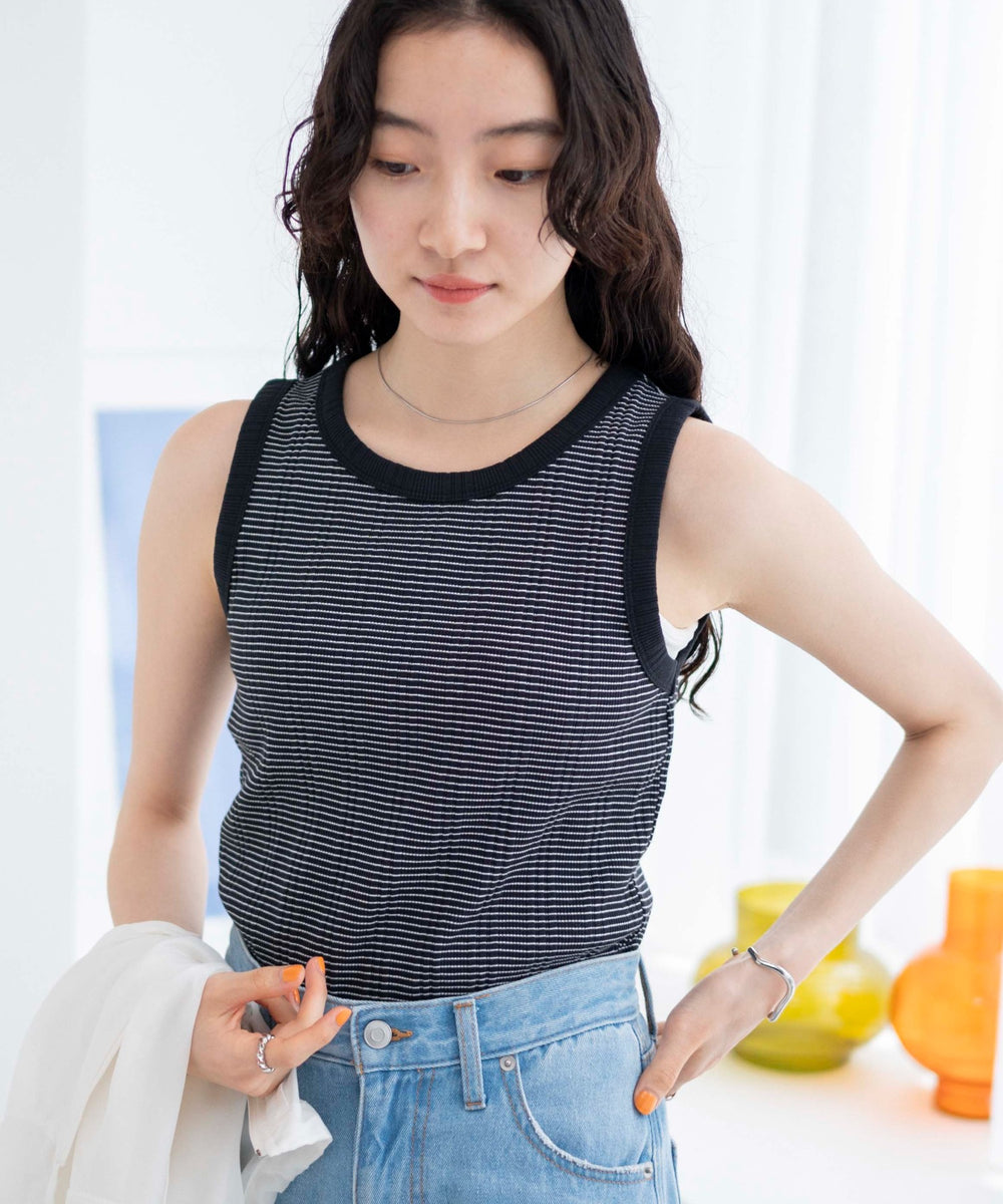 ブラック系ボーダー　モデル:163cm F着用